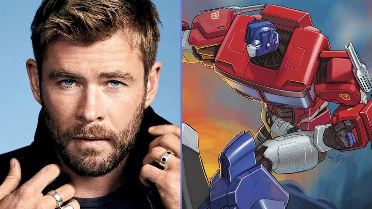 Chris Hemsworth and Optimus Prime